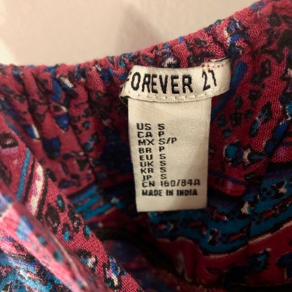 Pink/Teal/White Tiered Shift Dress - Picture 3 of 3